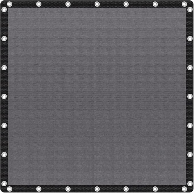VICLLAX Shade Fabric Sun Shade Cloth Privacy Screen with Grommets for Patio Garden Pergola Cover Canopy 12x12 FT, Grey