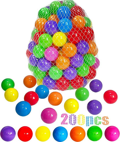 LANGXUN 50 100 200 Soft Plastic Ball Pit Balls for Kids, Gift for Baby Toddler Birthday Christmas, Ball Pit Play Tent, Baby Kiddie Pool Water Toys, Party Decoration