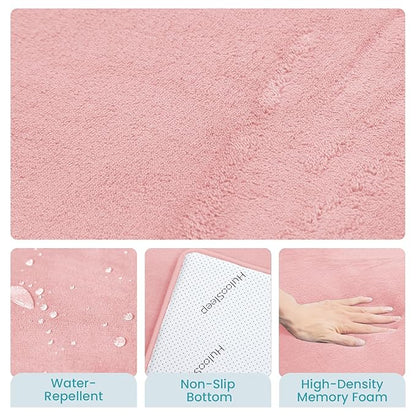 Baby Play Mat for Floor,1.3" Thick Elasti-Foam 50"×50" Playpen Mat for Tummy Time,Water Repellent Soft Coral Velvet for Toddler,Infant,Kids,Non-Slip Backing Safe for Crawling(Pink)