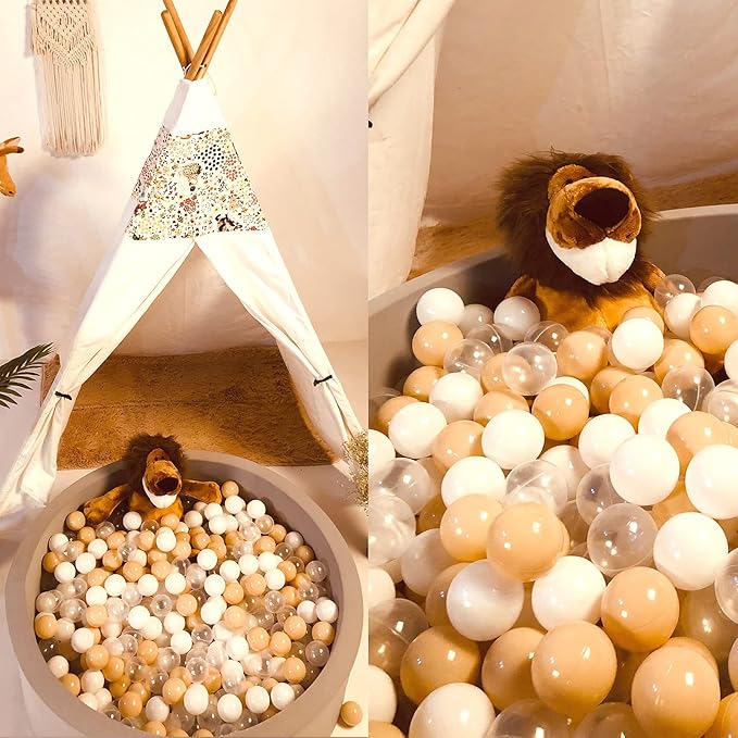 Realhaha Ball Pit Balls 50 100 200 500 Play Balls Plastic Balls for Baby Girls Toddlers Kids Play Tent Pool Playhouse Playpen Party Decoration