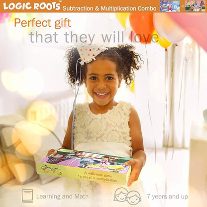 Addition and Subtraction Games - Pack of 2, Cloud Hoppers &Say Cheese Cafe, Math Board Games and STEM Toys for 5-9 Year Olds, Gift for Kids (Girls & Boys), Homeschoolers, Grade 1 & Up