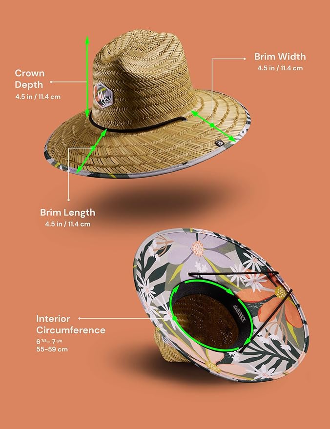 Straw Hat for Men & Women | Lifeguard Hat, Beach Hat & Sun Hat | UPF 50+ Wide Brim for Sun Protection | One Size | Hemlock