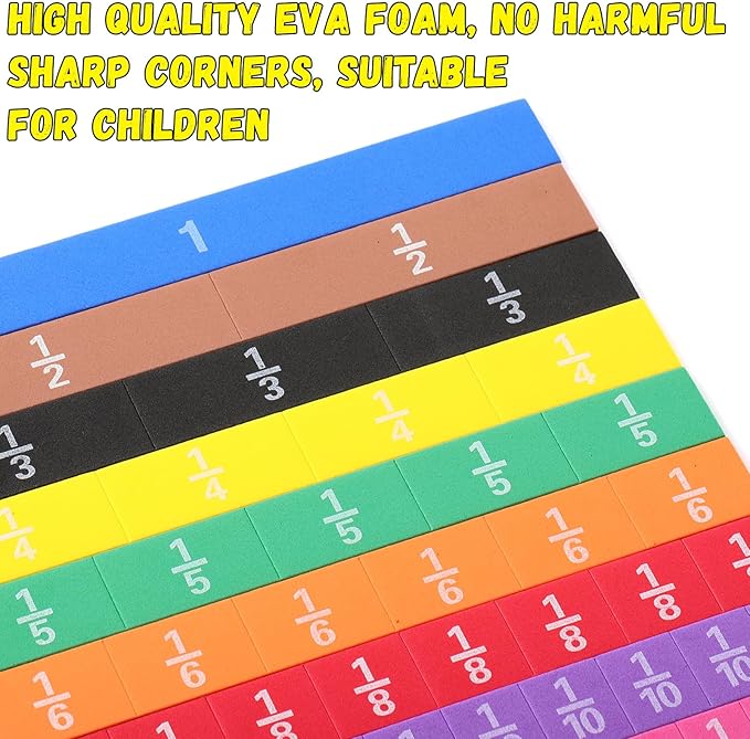 6 Sets Fraction Tiles Set for Math Classroom Fractions Manipulatives Math Manipulatives for Home School Supplies