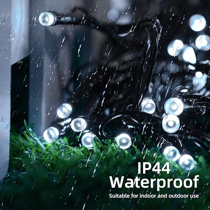 240 LED Solar String Lights for Outside, 2 Pack 55FT Outdoor Solar String Lights, Waterproof Solar Powered String Lights Outdoor with 8 Modes for Garden, Balcony, Wedding, Party (Cool White)