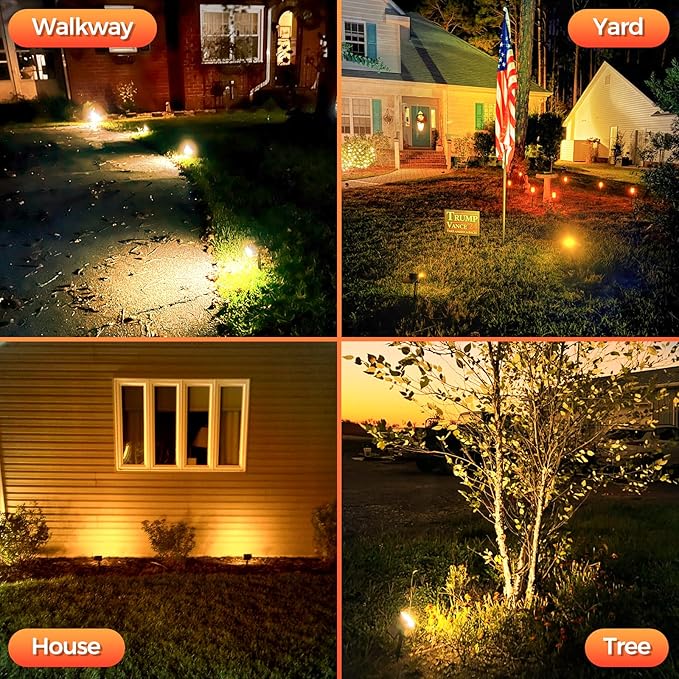 Solar Spot Lights Outdoor, 92 LEDs Landscape Lighting with 3 Lighting Modes and Auto On/Off, IP67 Waterproof Spotlights, Outdoor Solar Lights for Yard Garden, 2 Pack (Warm White)