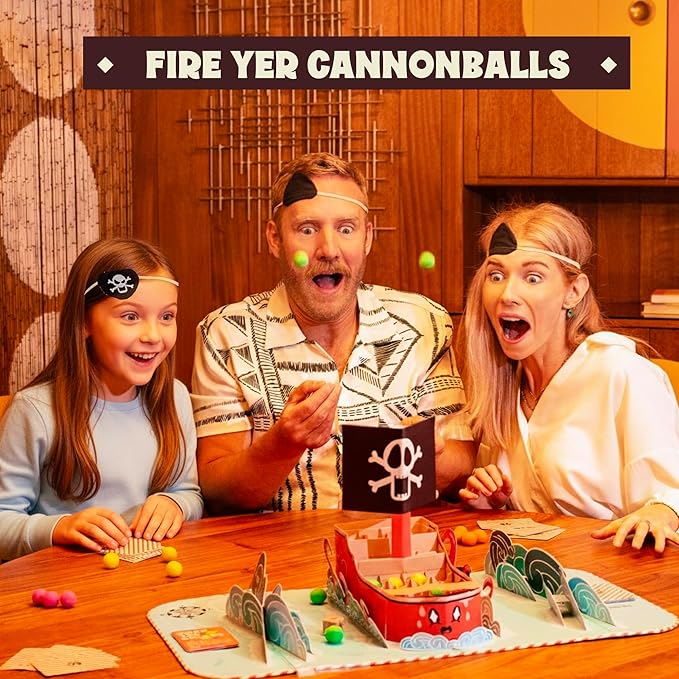 Fire in The Hole – Hilarious Pirate Game for Kids & Families | Ages 6+, 2–4 Players | Toss & Line-Up Cannonballs to Win | Easy to Learn, Quick to Play, Great Gift