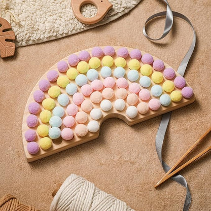 ibwaae Wooden Peg Board Beads Game Color Sorting Toys Counting Matching Game Bead Counting Fine Motor Skill Montessori Toys for Toddlers (Macaron Color)