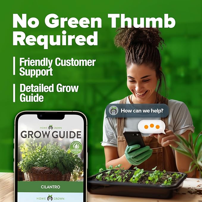 HOME GROWN 𝗨𝗦𝗔 𝗣𝗥𝗘𝗠𝗜𝗨𝗠 1000+ Cilantro Seeds for Planting Indoors or Outdoors - Non-GMO Heirloom Herbs, Coriander Plant Seeds - Complete Your Herb Seeds Collection for Your Indoor Herb Garden