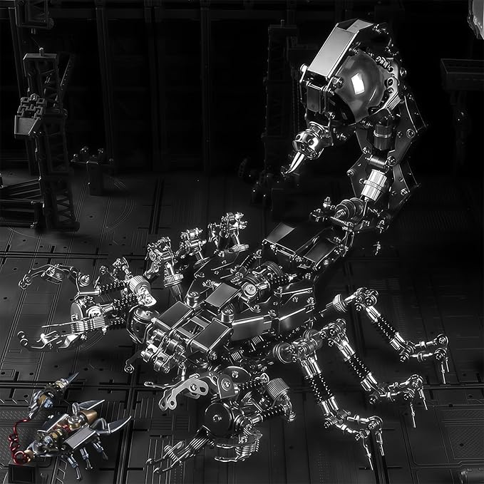 Adult 3D Metal Puzzle Giant Scorpion Model Kit 3D Metal Puzzle Mechanical Scorpion Block Difficulty DIY Assembly Kit - Men's High end Gift 1467pcs (Crusher - Scorpion)