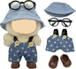 17cm Doll Clothes, Outfits Set for 17cm Doll, 4 Piece Set Glasses Hat Shoes Overalls, Stylish Adorable Dolls Clothes Accessories (No Doll)