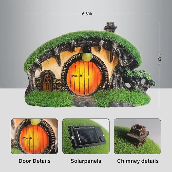 Solar Outdoor Garden Figurine Light, Solar-Powered Statue Lights for Garden & Yard Decoration, Cottage-Themed Outdoor Sculptures for Home & Landscape Accent