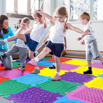 Foam Play Mat for Kids: 6 Pieces Square EVA Foam Interlocking Tile Floor Puzzle Mat, Infant and Toddler Play Mat, Soft Non-Toxic Sensory Floor Tiles for Baby Gym, Nursery, Playroom