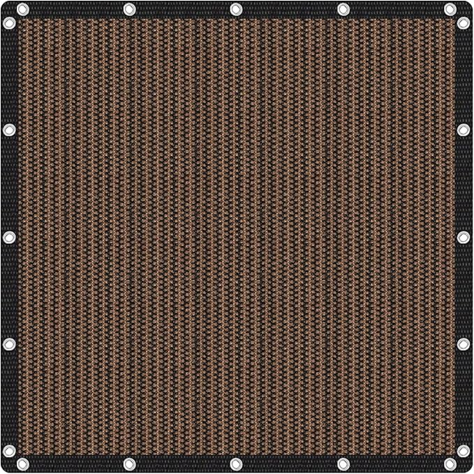 VICLLAX Shade Fabric Sun Shade Cloth with Every 2 FT Grommets for Patio Garden Pergola Cover Canopy 3x13 FT, Mocha