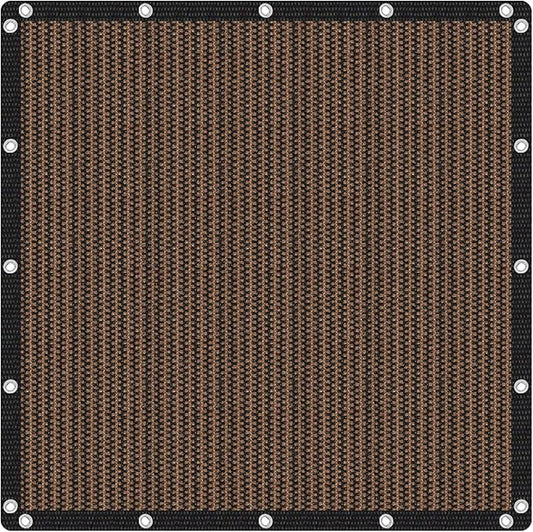 VICLLAX Shade Fabric Sun Shade Cloth with Every 2 FT Grommets for Patio Garden Pergola Cover Canopy 4x4 FT, Mocha