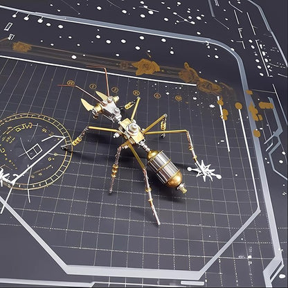 3D Steampunk Mechanical Insect Puzzle Kit - DIY Metal Assembly Model for Adults, Unique Retro Brass Sculpture Craft for Home Office Decoration (Ant B)