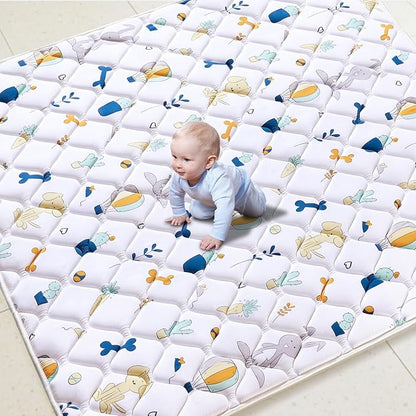 Baby Play Mat 79" X 63", Premium Thicken Foam One-Piece Crawling Mat, Extra Large Non-Slip Cushioned Activity Playmats for Babies, Toddlers, Infants, Play & Tummy Time