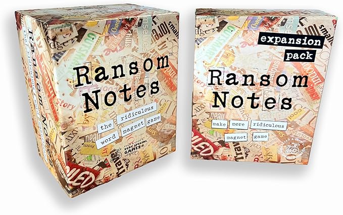 Ransom Notes - The Ridiculous Word Magnet Party Game & Expansion Pack One Bundle, 3+ Players