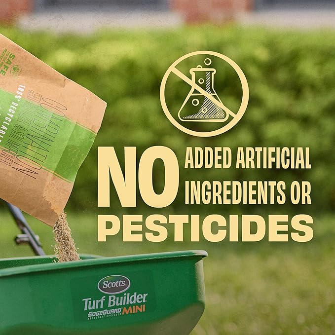 O.M. Scott and Sons Tall Fescue Blend Grass Seed, Fertilizer and Soil Improver, Naturally Crowds Out Weeds, Covers Up to 2,000 sq. ft., 8 lbs.