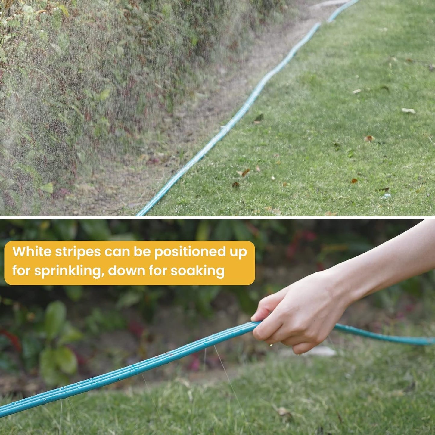LINEX Sprinkler Soaker Hose 75 ft for Garden Lawn Watering Hose with Stakes