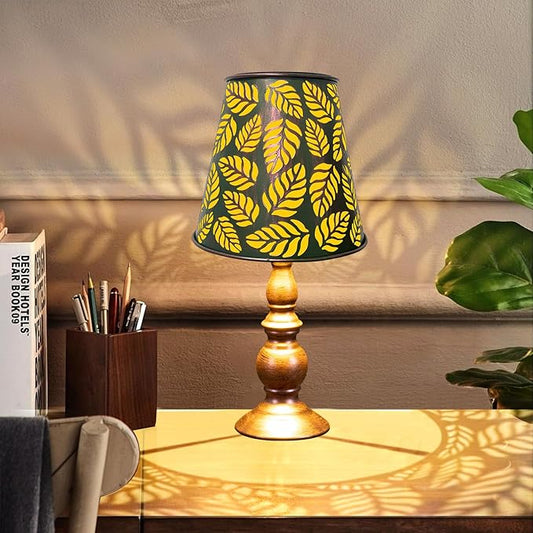 Pearlstar Solar Table Lamps - Leaf Garden Waterproof Cordless Solar Table Lamps for Patio Garden Pathway Yard