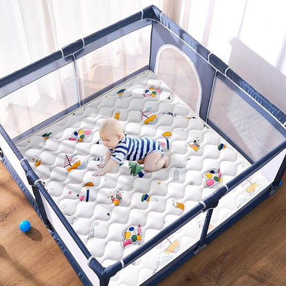 High-Density Foam Baby Play Mat, 47x47 Inches Thicken One-Piece Comfortable and Soft Playmat, Non Slip Machine Washable Floor Mat for Infants, Tapete para Bebes,Toddlers