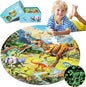 Glow-in-The-Dark Dinosaur Floor Puzzles for Kids Ages 4-6, Kids Jigsaw Puzzles Ages 6-8, 70PCS Large Round Dino Educational Puzzle Toys Gifts for 3 4 5 6 7 8 Years Old Boys Girls Children
