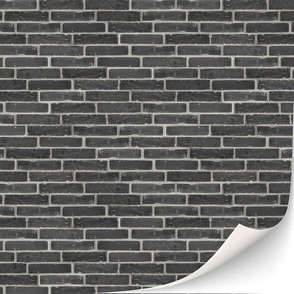 3 Sheets Self-Adhesive Wall Cladding for Dollhouse 1:12 Scale (Black Bricks)