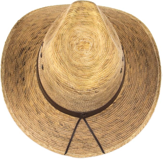 Palm Leaf Straw Trilby Wide Brim Fedora Golf Sun Hat for Men or Women, UV UPF Protection Natural