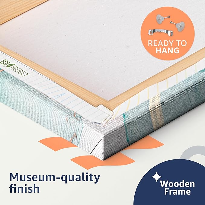 artgeist Canvas Wall Art Print World Map 24x16 in - 1pcs Home Decor Framed Stretched Picture Photo Painting Artwork Image Abstract World Map Vintage Continents k-C-10001-b-a