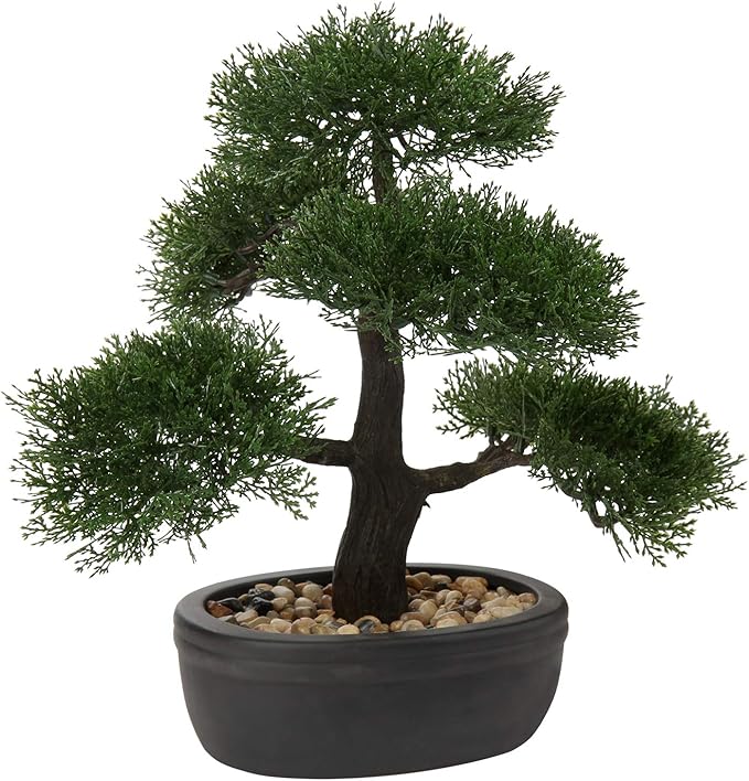 Artificial Bonsai Tree Juniper Faux Plants Indoor Small Fake Plants Decor with Ceramic Pots for Home Table Office Desk Bathroom Shelf Bedroom Living Room Farmhouse Decorations