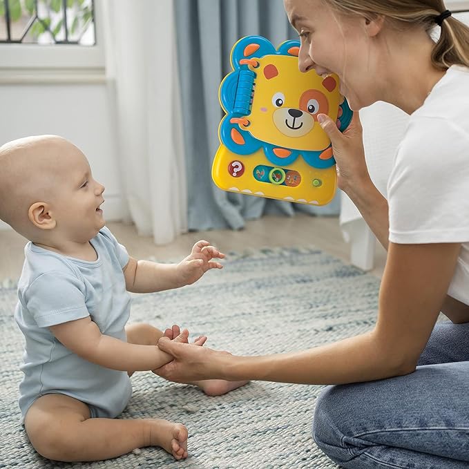 KiddoLab Words and ABC Learning for Toddlers 1-3 Years Old with Chapa The Lion Alphabet Book - Interactive Sound Book with Melodies, Fun Sounds & Light for Early Education and Development