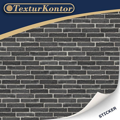 3 Sheets Self-Adhesive Wall Cladding for Dollhouse 1:12 Scale (Black Bricks)