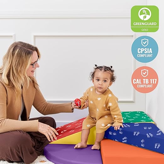 ECR4Kids SoftZone Tiny Twisting Climber, Beginner Playset, Assorted, 5-Piece