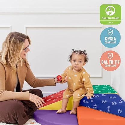 ECR4Kids SoftZone Tiny Twisting Climber, Beginner Playset, Assorted, 5-Piece