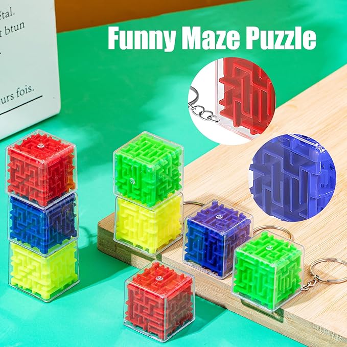 100 Pcs Maze Puzzle Toy Gift 3D Cube Box Mini Maze Christmas Puzzles Game for Adults Birthday Party Favors Stocking Stuffers for Kids