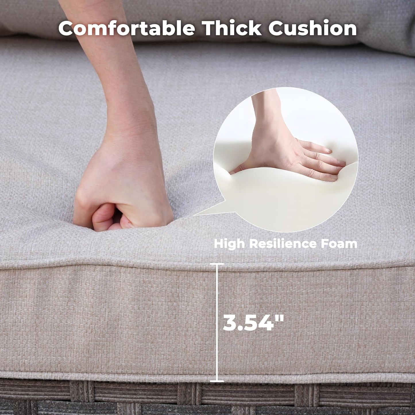 ovios 10 Pieces Patio Furniture Set, Outdoor Wicker Sectional Sofa with 54" Fire Pit Table Swivel Chairs, Modern Modular Deep Seat Rattan Couch Conversation Sets, Beige