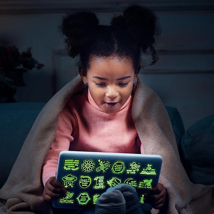 50 Pcs Inspirational Quotes Stickers for Kids Glow in The Dark, Neon Sticker for Water Bottle, Vinyl Waterproof Laptop Decals for Teens Girls Boys, Students Adults Sticker Pack