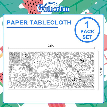 Giant Coloring Poster for Classroom - 31.5x72" Versatile Summer Activity Poster/Table Cover for School Parties, Birthday & Special Events Decoration