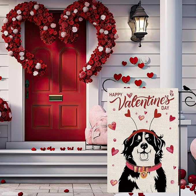 Seasonal Garden Flags Bernese Mountain Double Sided Flags Set of 11 Holiday Farmhouse Indoor Outdoor Yard Lawn Christmas Gifts Decorations 12.5x18 Inch