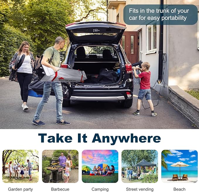 MASTERCANOPY Durable Pop-up Canopy Tent with 1 Sidewall (6.6'x6.6',Khaki)