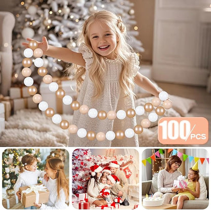 GOGOSO Ball Pit Balls for Toddlers, Brown Plastics Balls for Ball Pool Birhtday Party Girls Kids with Storage Bag, 2.17inches，100pcs