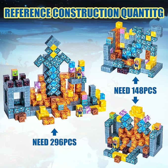 Magnetic Building Blocks Set, 148+ Pieces Gold Miner Theme - STEM Learning Toy for Children Aged 3-8 Years Old. Safe ABS Magnetic Blocks · Creative Construction Puzzle Playset