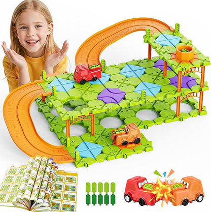 DIY STEM Board Games Kids Toys,Road Builder Educational Learning Toys for Kids, Montessori Logic Puzzles Brain Teasers Toy Preschool Classroom Gifts for Age 4-12 Year Old