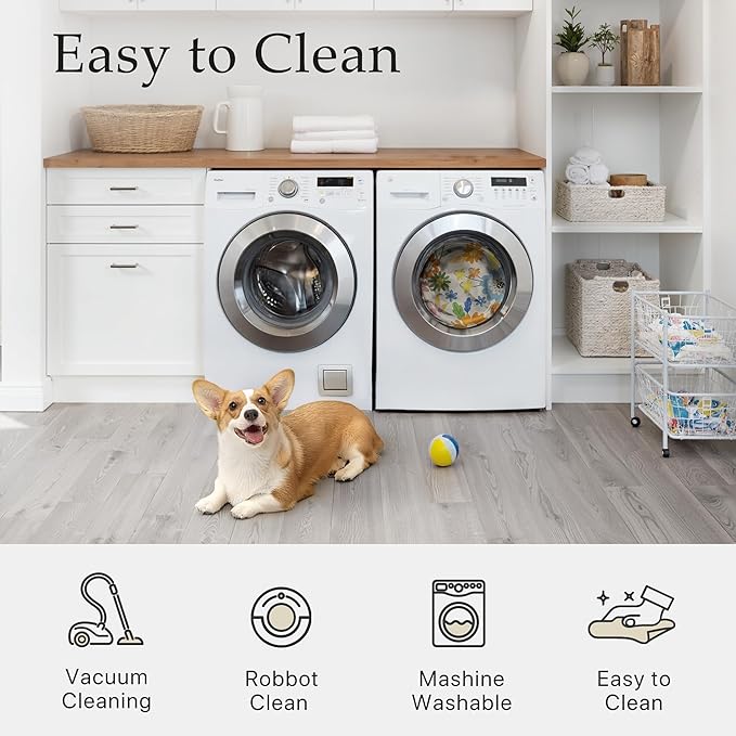 GENIMO Indoor Outdoor Area Rug 2' X 10' Waterproof, Washable Door Mat Non Shedding, Easy Cleaning Floral Outdoor Carpet for Patio, Entryway, Porch, Bathroom, Living Room, Bedroom, Backyard