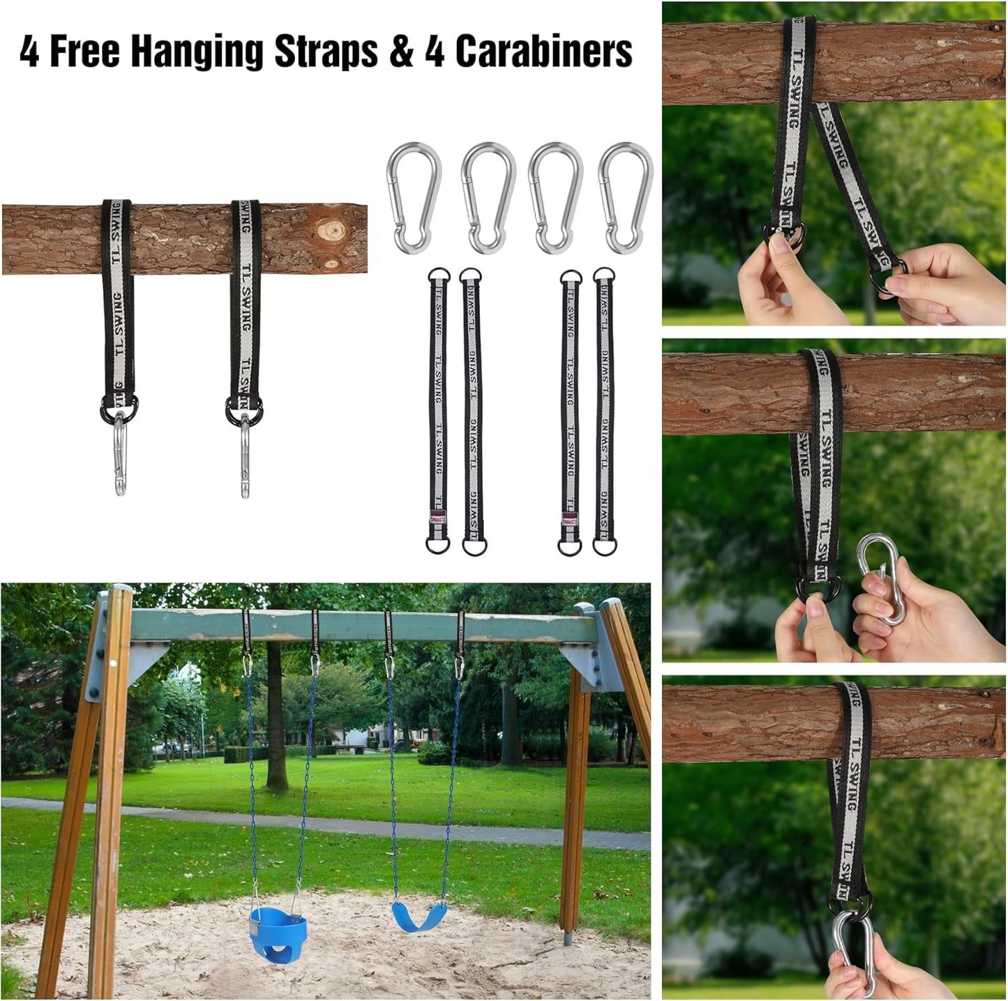 RedSwing High Back Full Bucket Swing with Heavy Duty Swing Seat Combo Pack (Triangle and Chain Dip), Tree Straps Included,Blue
