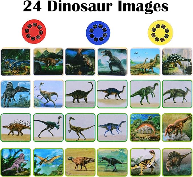 Georgie Porgy Children Projector Toys Educational Science Set Wall Ceiling Tent Torch Toddler Flashlight for Kids Gifts for Boys Girls (Dinosaur)