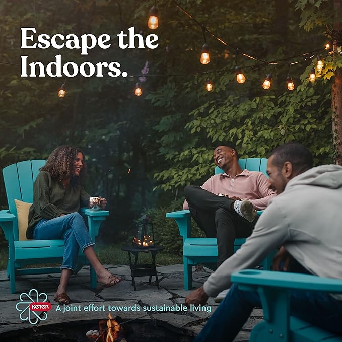 Keter Denali 30 Gallon Resin Outdoor Storage Box and Patio Furniture Side Table for Pool and Garden Accessories, Grey & Black