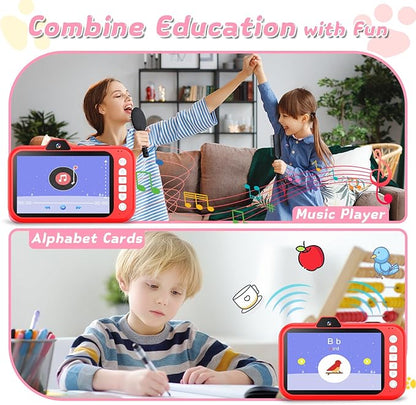 Kids Camera, Toddler Digital Camera with Rotating Zoom Lens, 3.5” Large Screen, 1080P Toy Camera for Kids with Flash, 32GB Card, Birthday Gifts for Boys Girls 3 4 5 6 7 8 9 10 11 12 Year Old