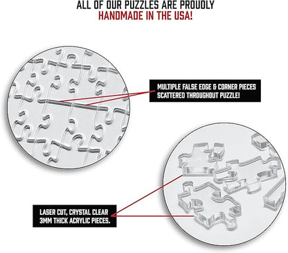 The Clearly Impossible Puzzle 500 Pieces Hard Puzzle for Adults (Acrylic, Jigsaw, 18.75x11 inches, 1 Pound, Made in USA)