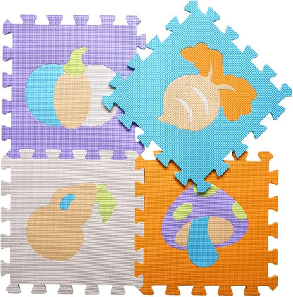 Coolcandy Baby Play Mat, 25Pcs Interlocking Puzzle Floor Mat, with Safety Fence - 0.4" Thick Non-Toxic EVA Foam Play Mat, for Infants & Toddlers 3-36 Months, Soft Puzzle Tiles for Play Areas